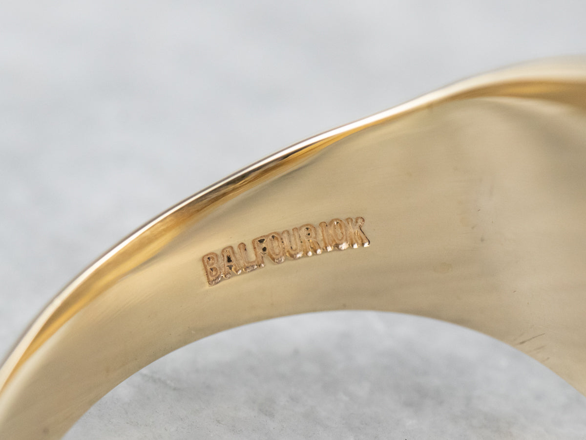 Vintage Gold Laurel Wreath Signet Ring