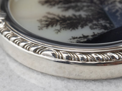 Huge Dendritic Agate Sterling Silver Pendant