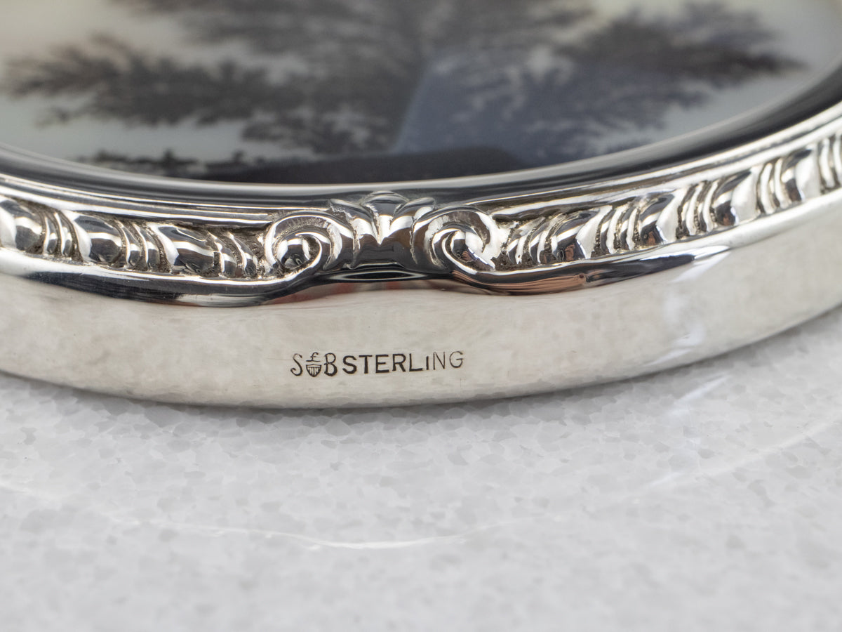 Huge Dendritic Agate Sterling Silver Pendant