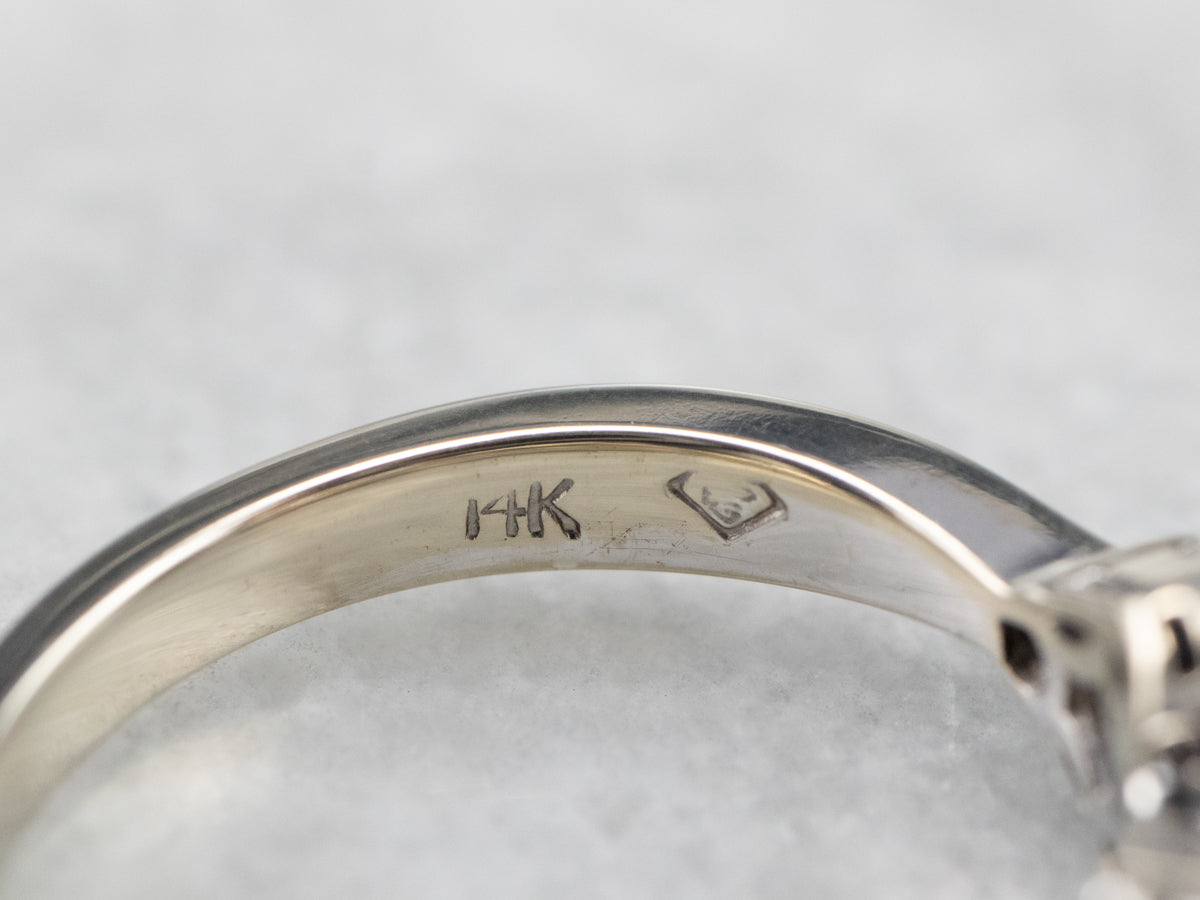 Pink Sapphire Diamond White Gold Engagement Ring