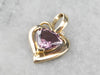 Purple Sapphire Gold Heart Pendant