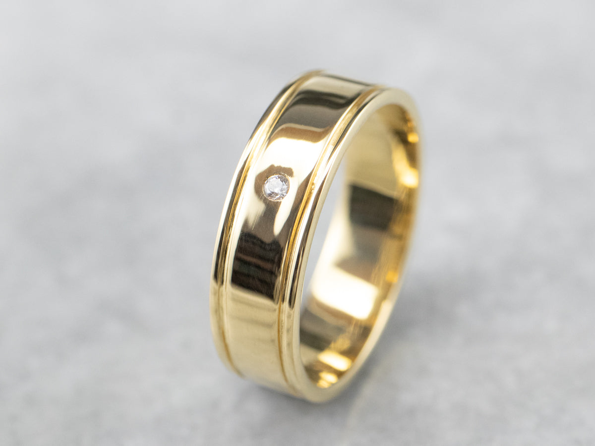 Gypsy Set Diamond 18K Gold Band