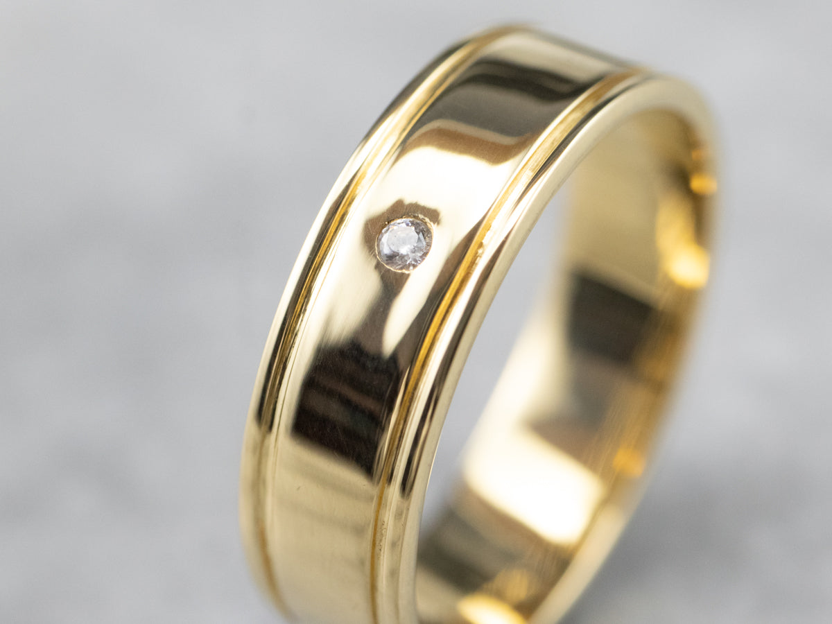Gypsy Set Diamond 18K Gold Band