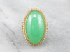 Chrysoprase and Gold Statement Ring