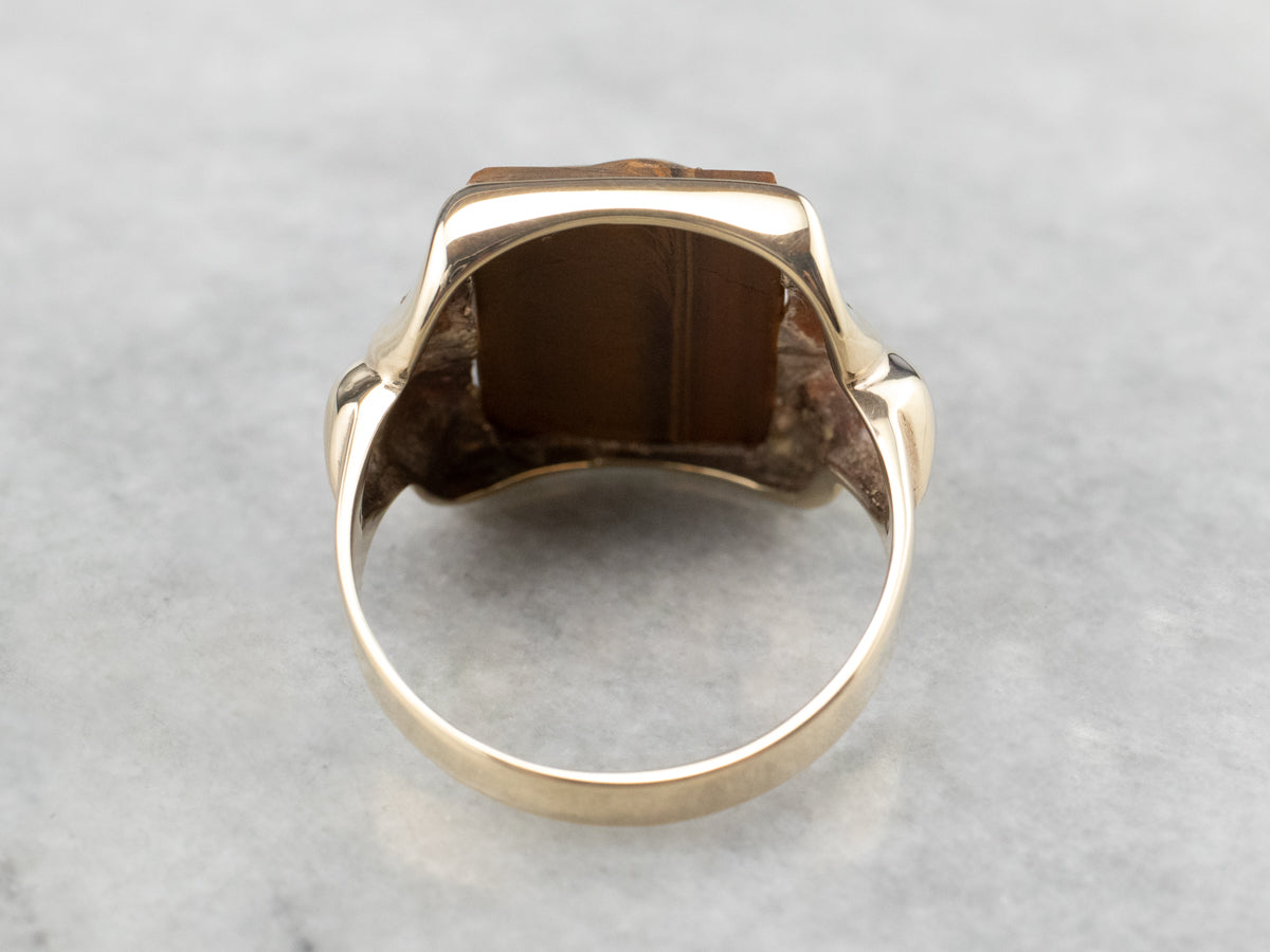 Men's Tiger's Eye Intaglio Ring