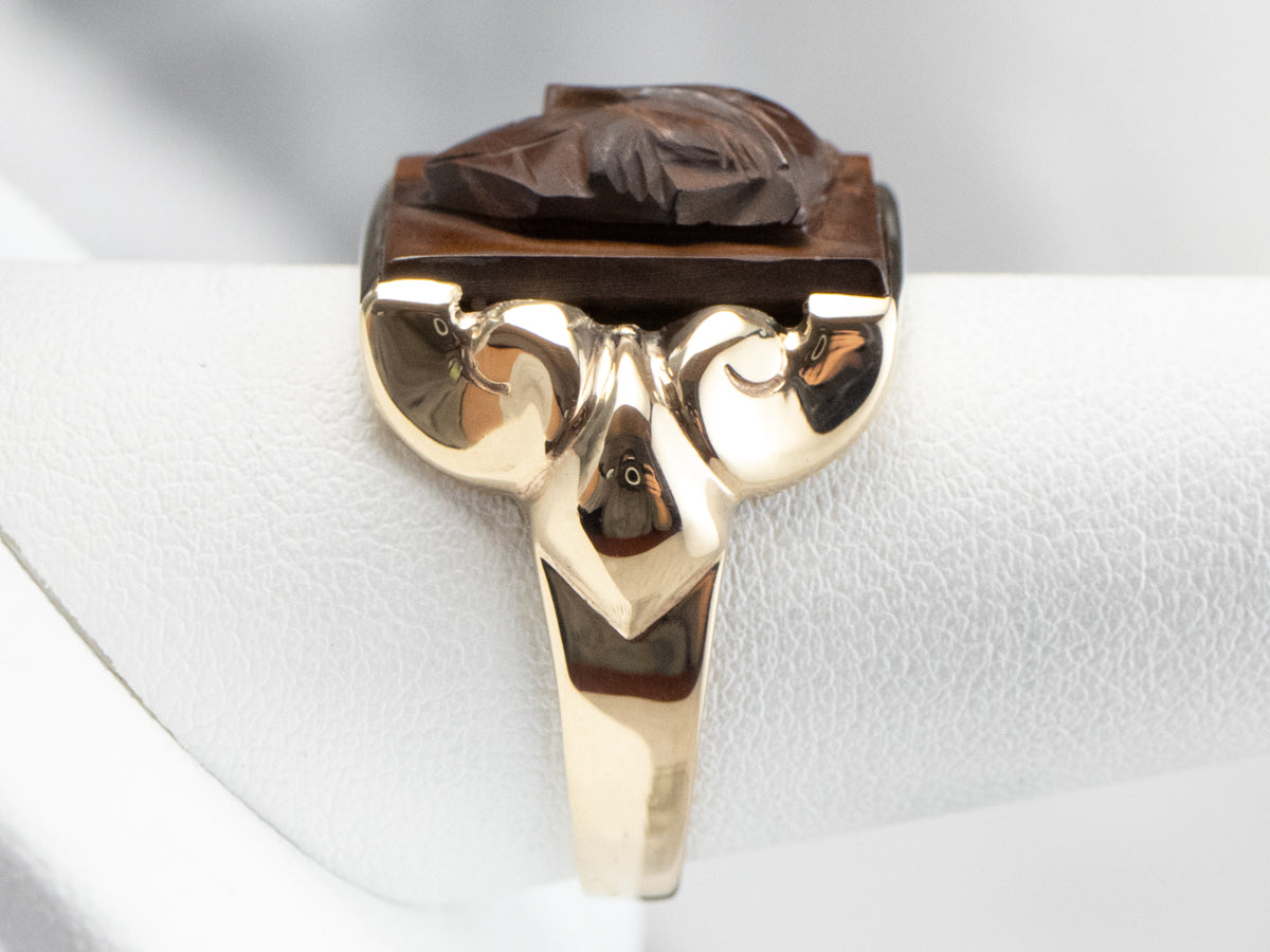 Men's Tiger's Eye Intaglio Ring