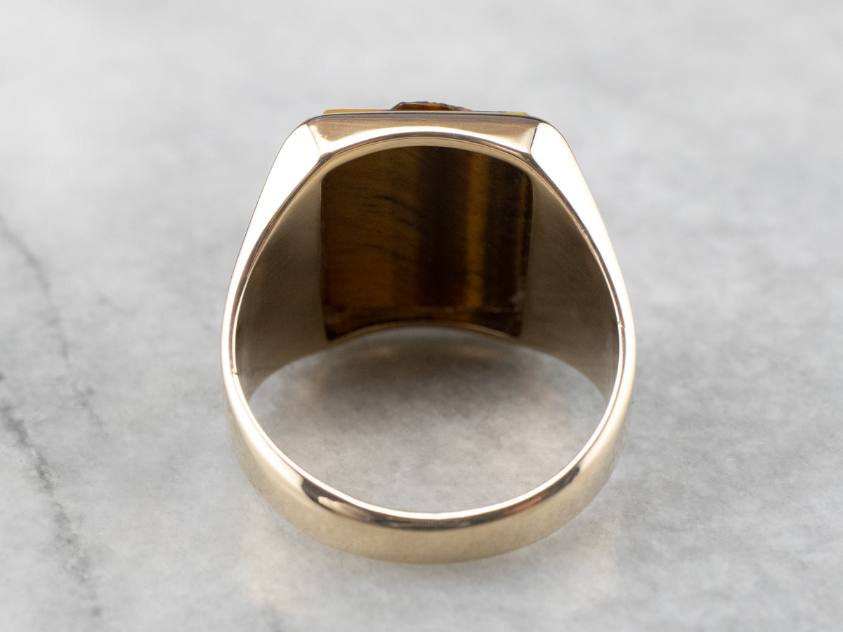 Men's Tiger's Eye Cameo Statement Ring