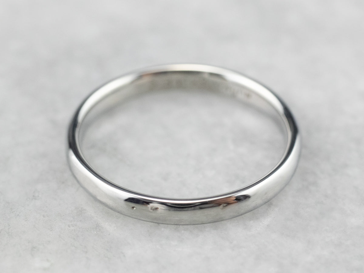 Plain White 18 Karat Gold Band