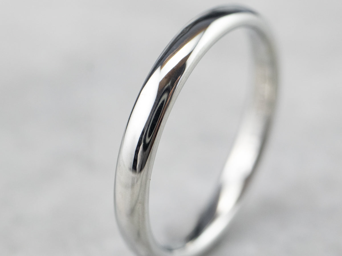 Plain White 18 Karat Gold Band