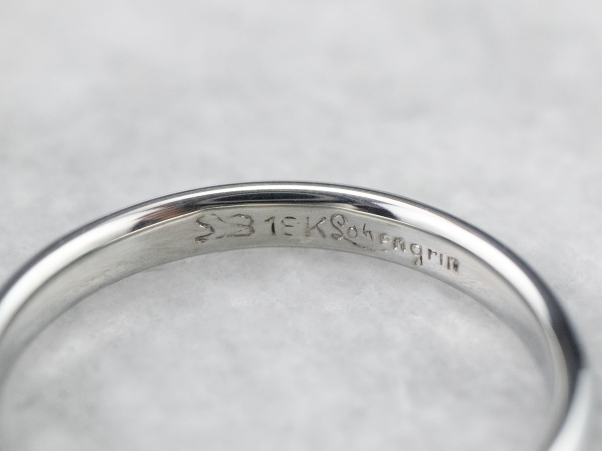 Plain White 18 Karat Gold Band