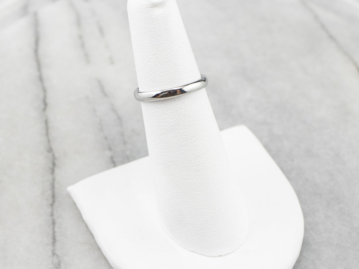 Plain White 18 Karat Gold Band