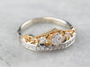 Two Tone Gold Diamond Anniversary Ring
