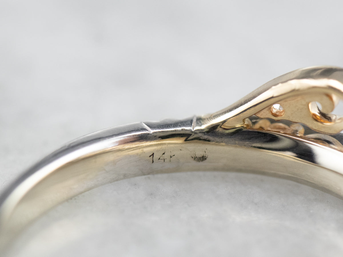 Two Tone Gold Diamond Anniversary Ring