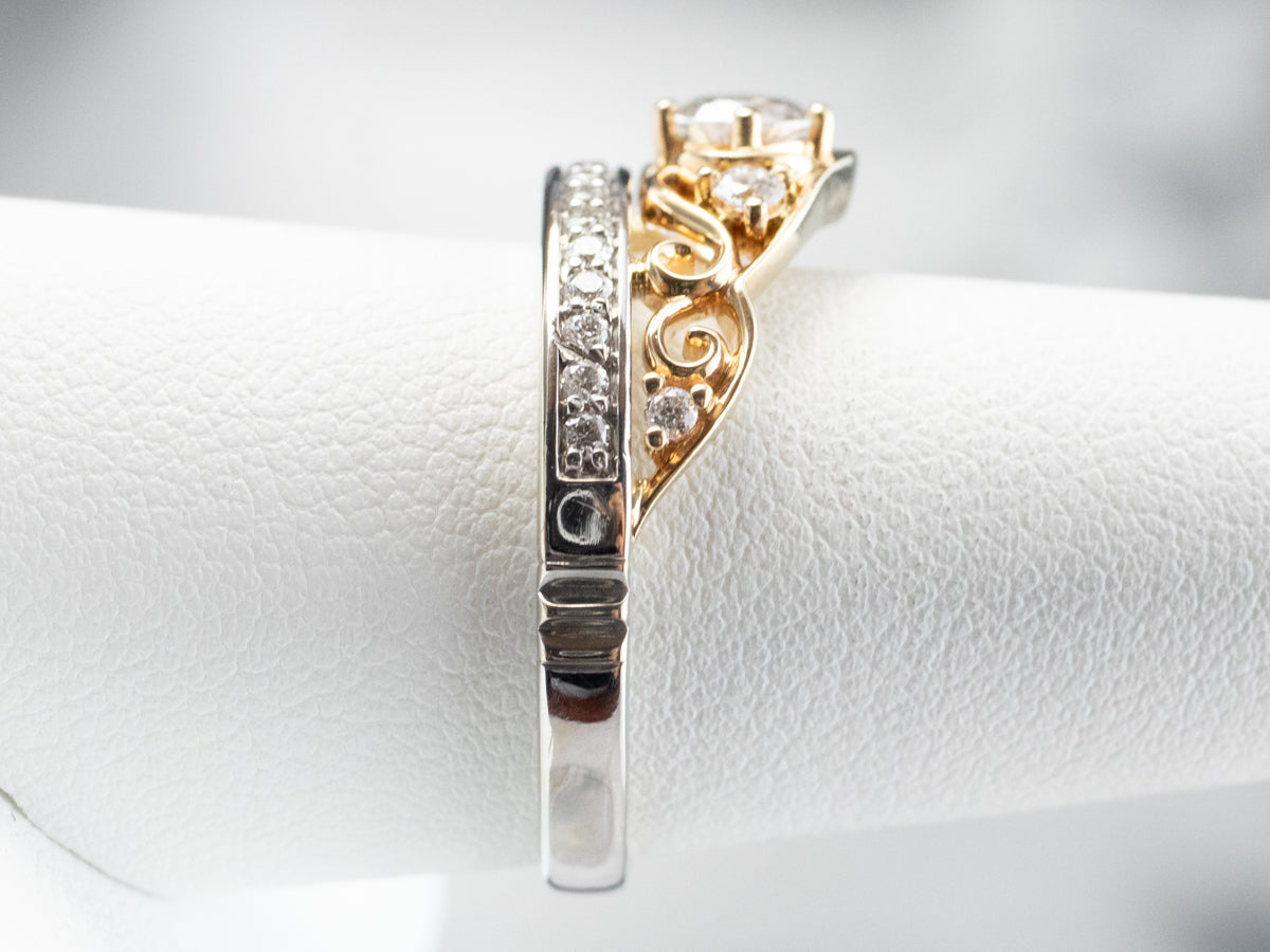 Two Tone Gold Diamond Anniversary Ring