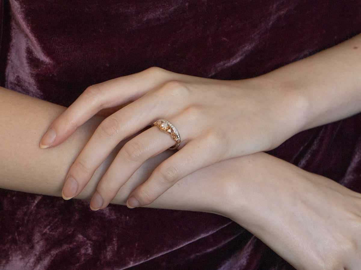 Two Tone Gold Diamond Anniversary Ring