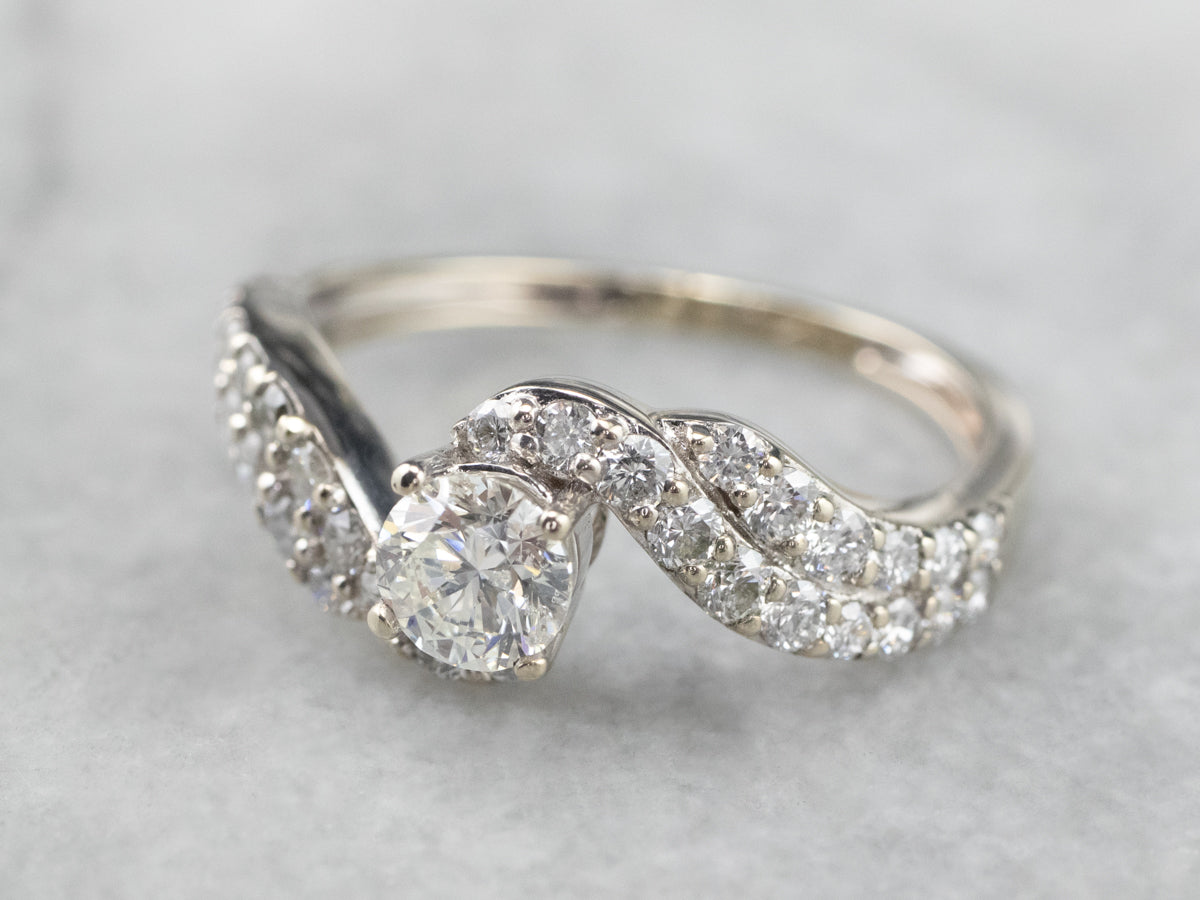 Modern Diamond Bypass Ring