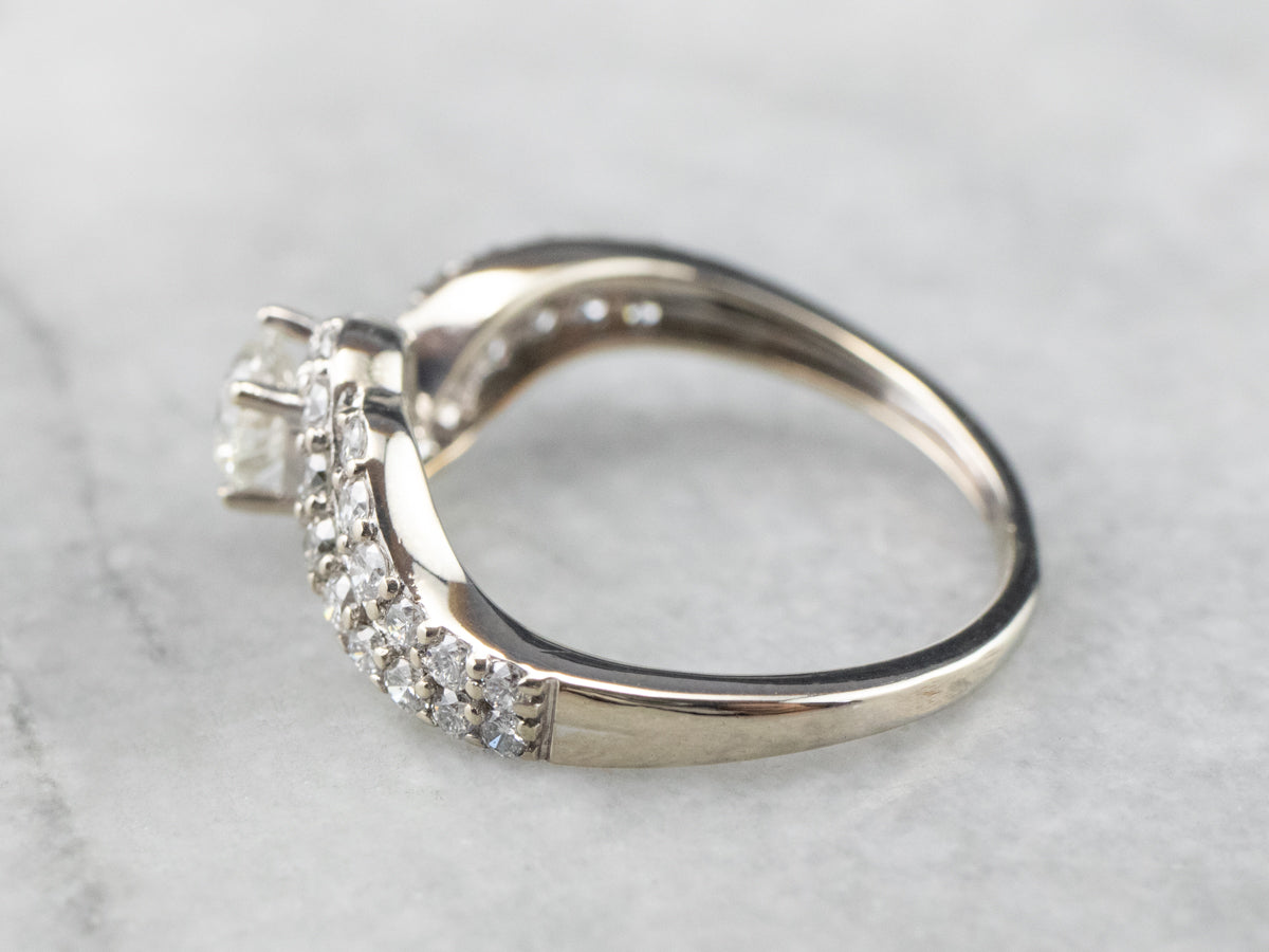 Modern Diamond Bypass Ring