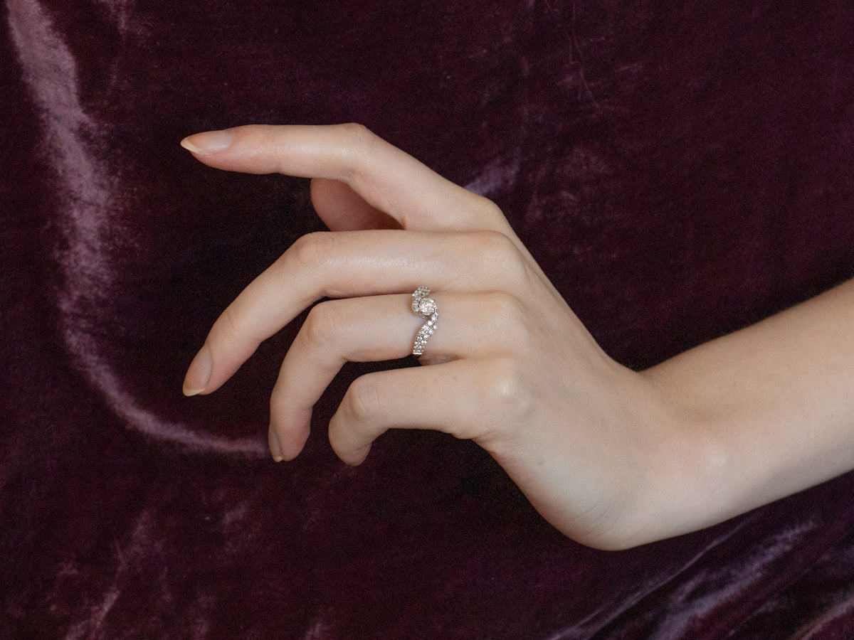 Modern Diamond Bypass Ring