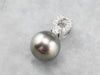 Black Pearl and Diamond 18K Gold Pendant