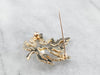 Vintage Gold and Pearl Maple Leaf Brooch