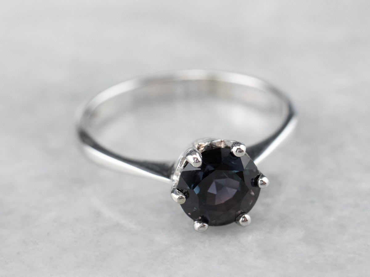 White Gold Color Change Garnet Ring