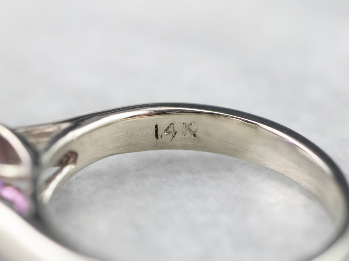 Color Changing Sapphire White Gold Solitaire Engagement Ring