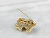 Diamond Tsavorite Garnet Gold Elephant Brooch