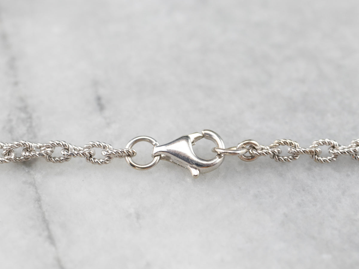 Chrysoprase Diamond Halo White Gold Pendant Necklace