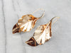 Large Gold Leaf Drop Earrings