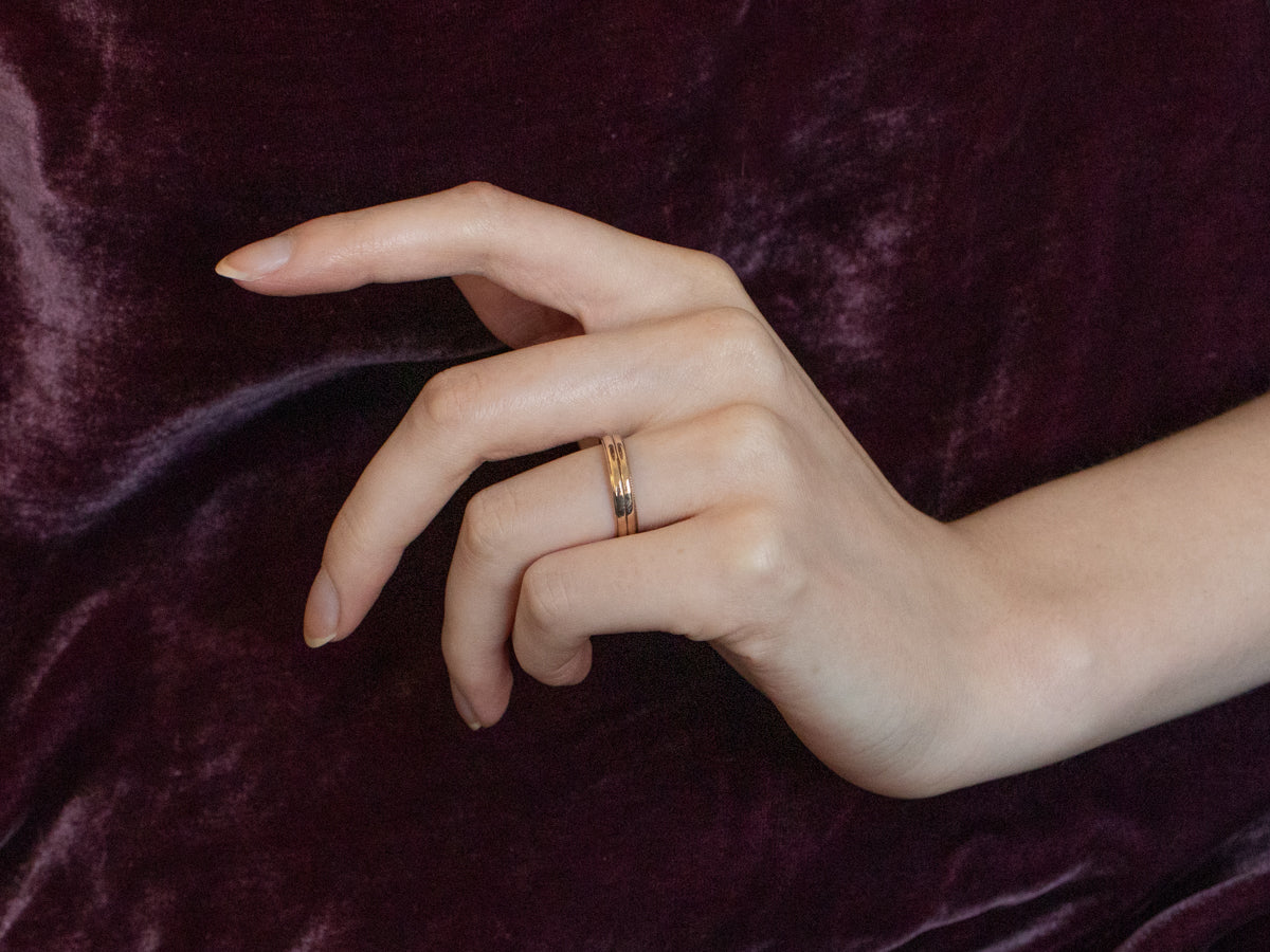 Double Stacked Gold Band