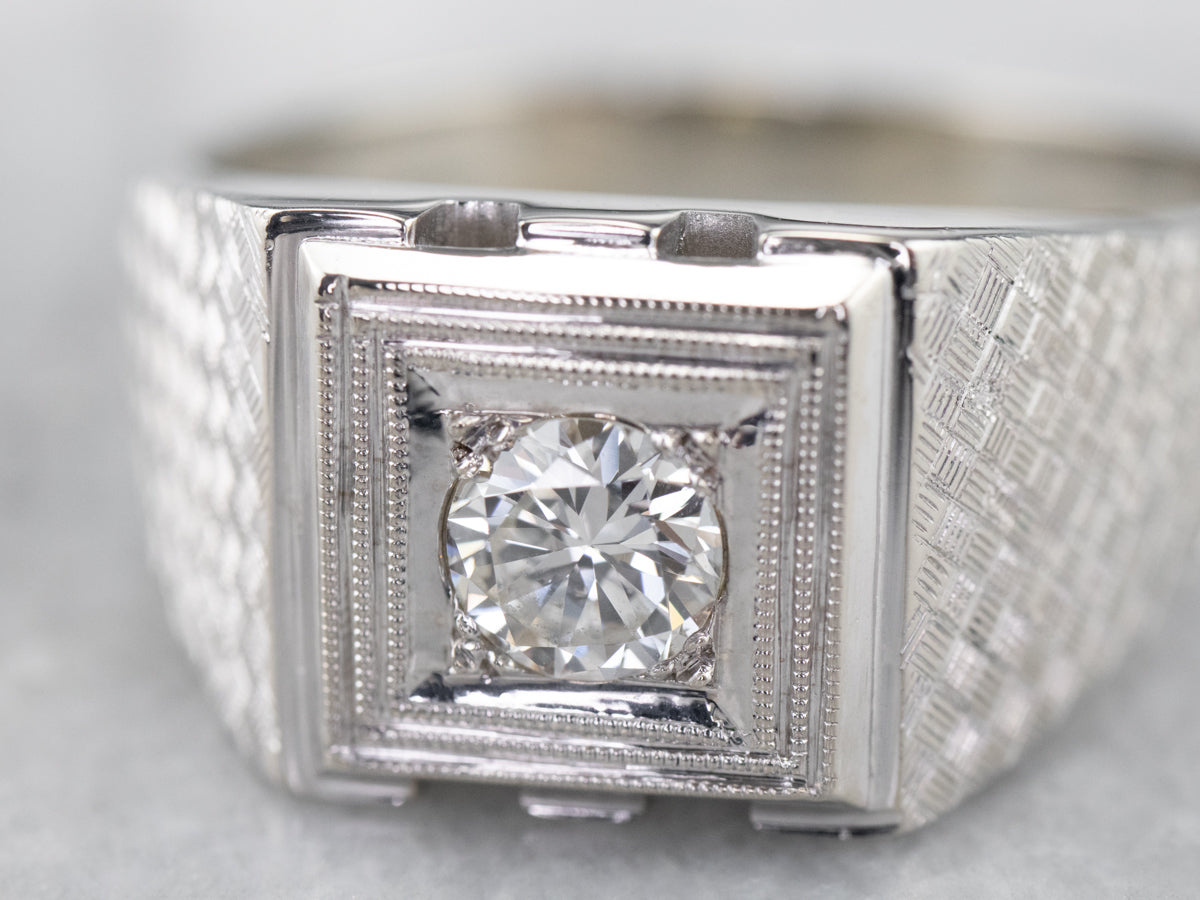 Men's Vintage Diamond Solitaire Ring