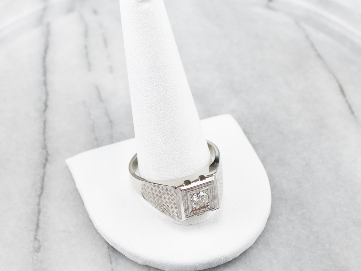 Men's Vintage Diamond Solitaire Ring