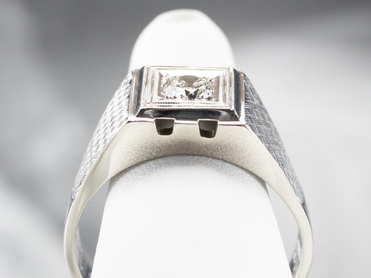 Men's Vintage Diamond Solitaire Ring