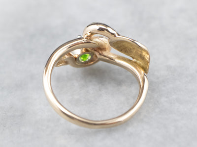 Botanical Demantoid Garnet Ring