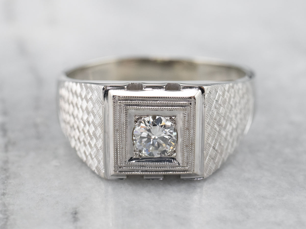 Vintage 14k Yellow Gold Men's Diamond Ring – Gems Are Forever