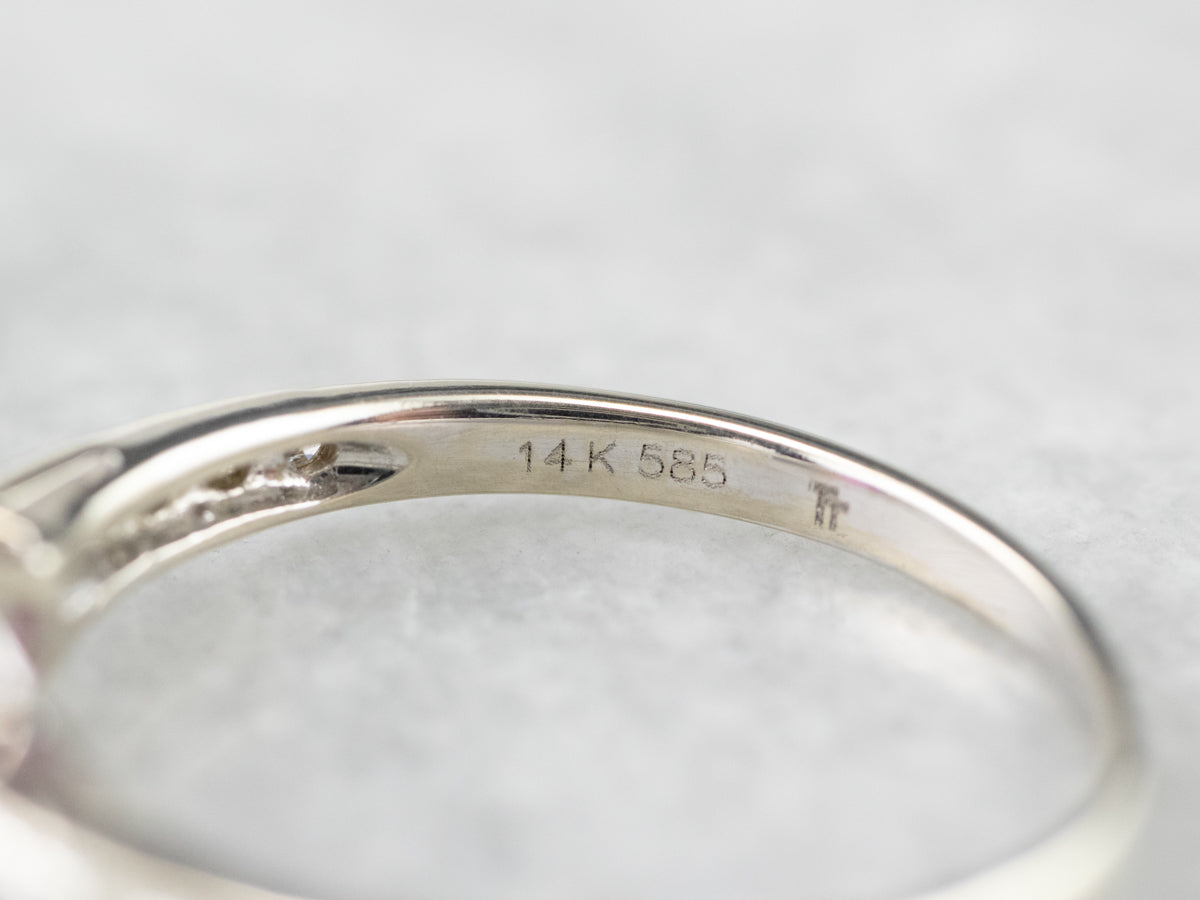 White Gold Ruby and Diamond Ring