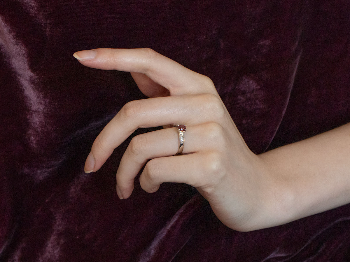 Ruby Diamond White Gold Engagement Ring