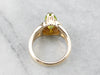 Marquise Cut Peridot Diamond Gold Ring