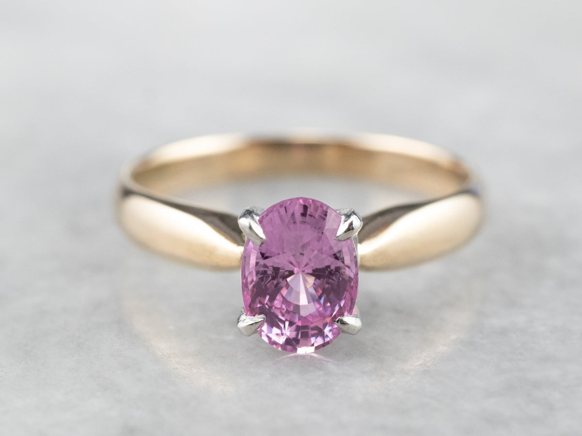 Pink Sapphire Solitaire Engagement Ring