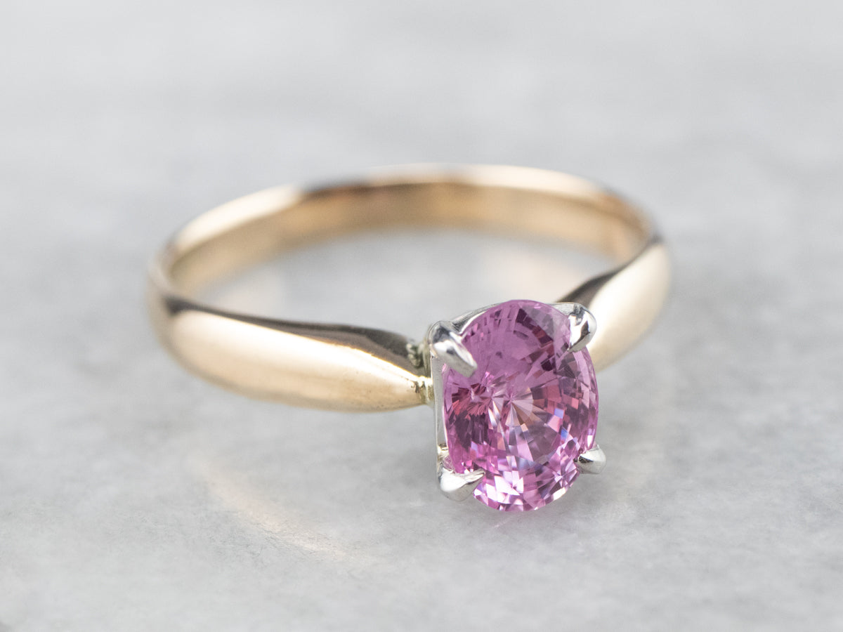 Pink Sapphire Solitaire Engagement Ring