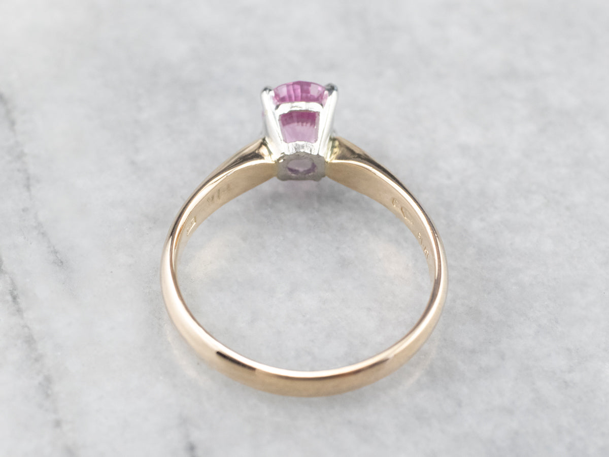 Pink Sapphire Solitaire Engagement Ring