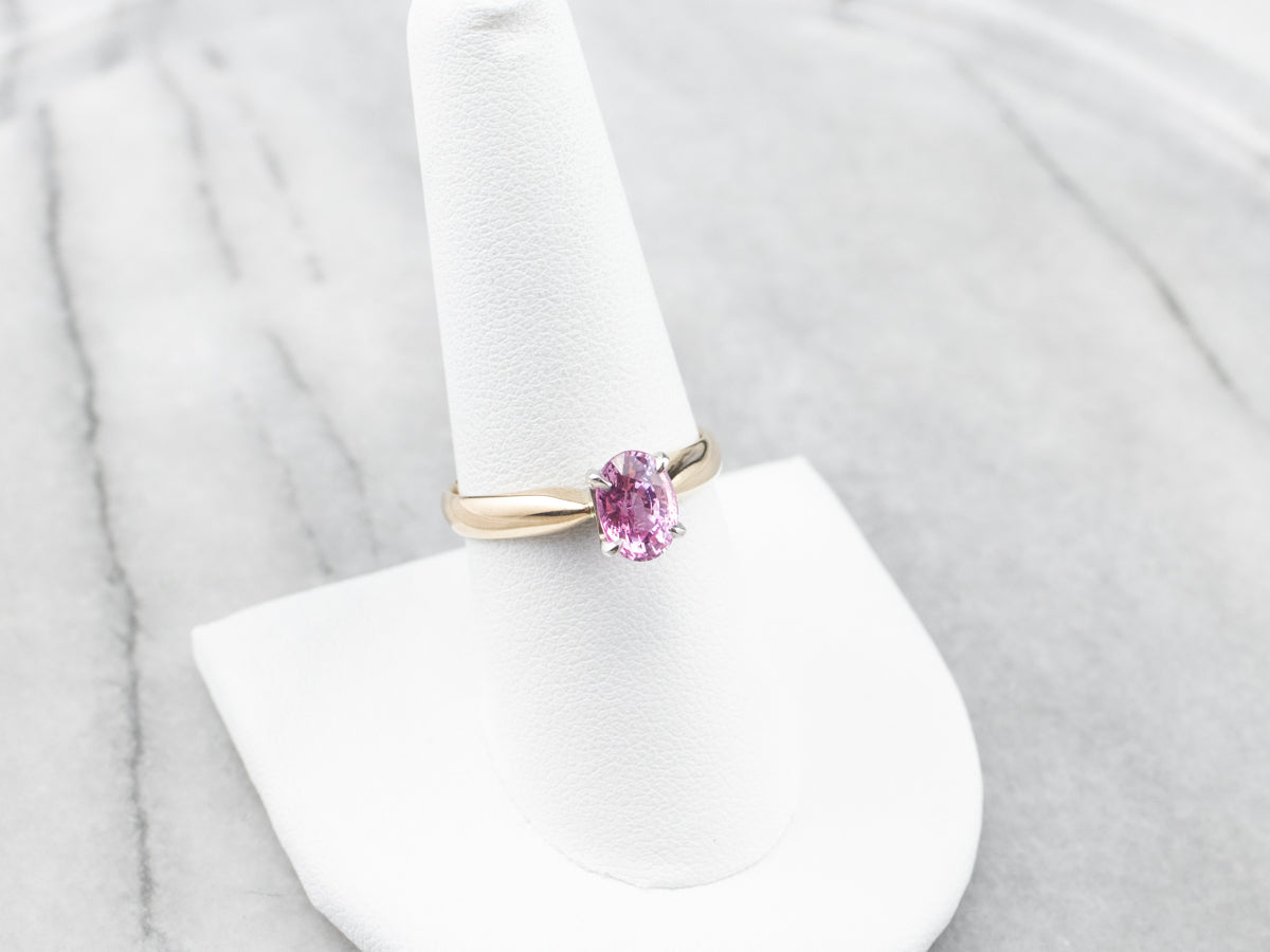 Pink Sapphire Solitaire Engagement Ring