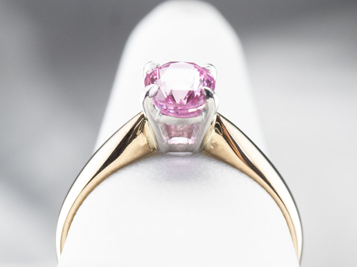 Pink Sapphire Solitaire Engagement Ring