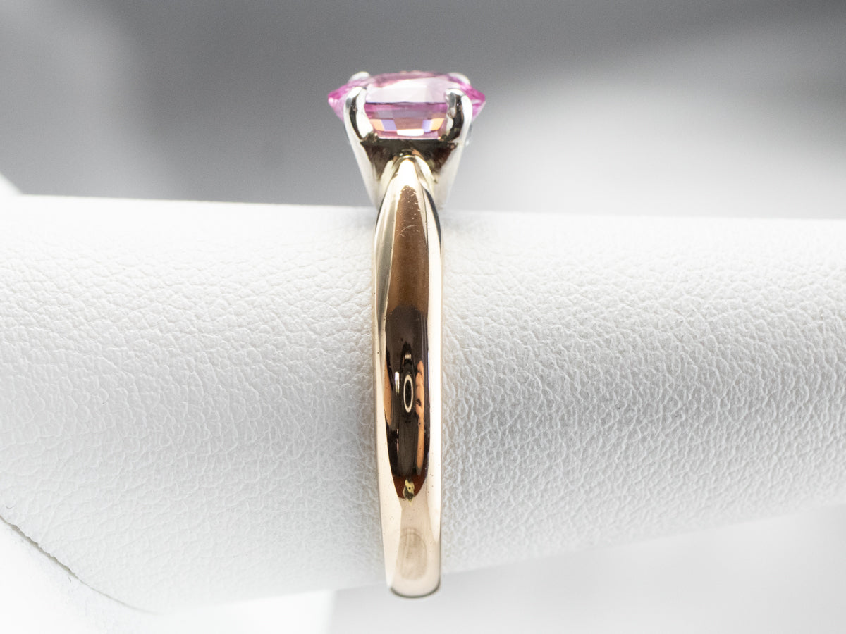 Pink Sapphire Solitaire Engagement Ring