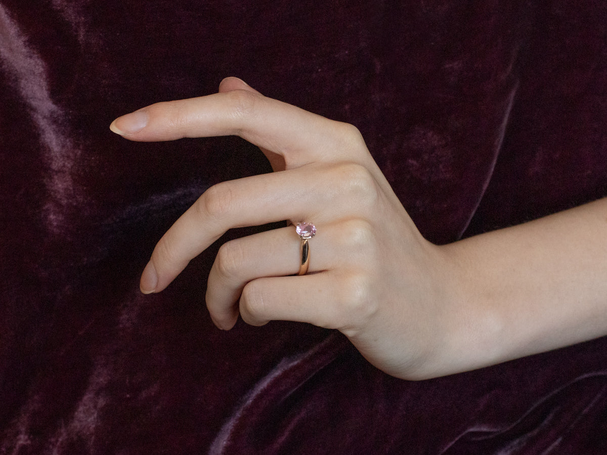 Pink Sapphire Solitaire Engagement Ring