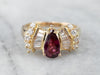 Teardrop Ruby and Diamond 18K Gold Ring
