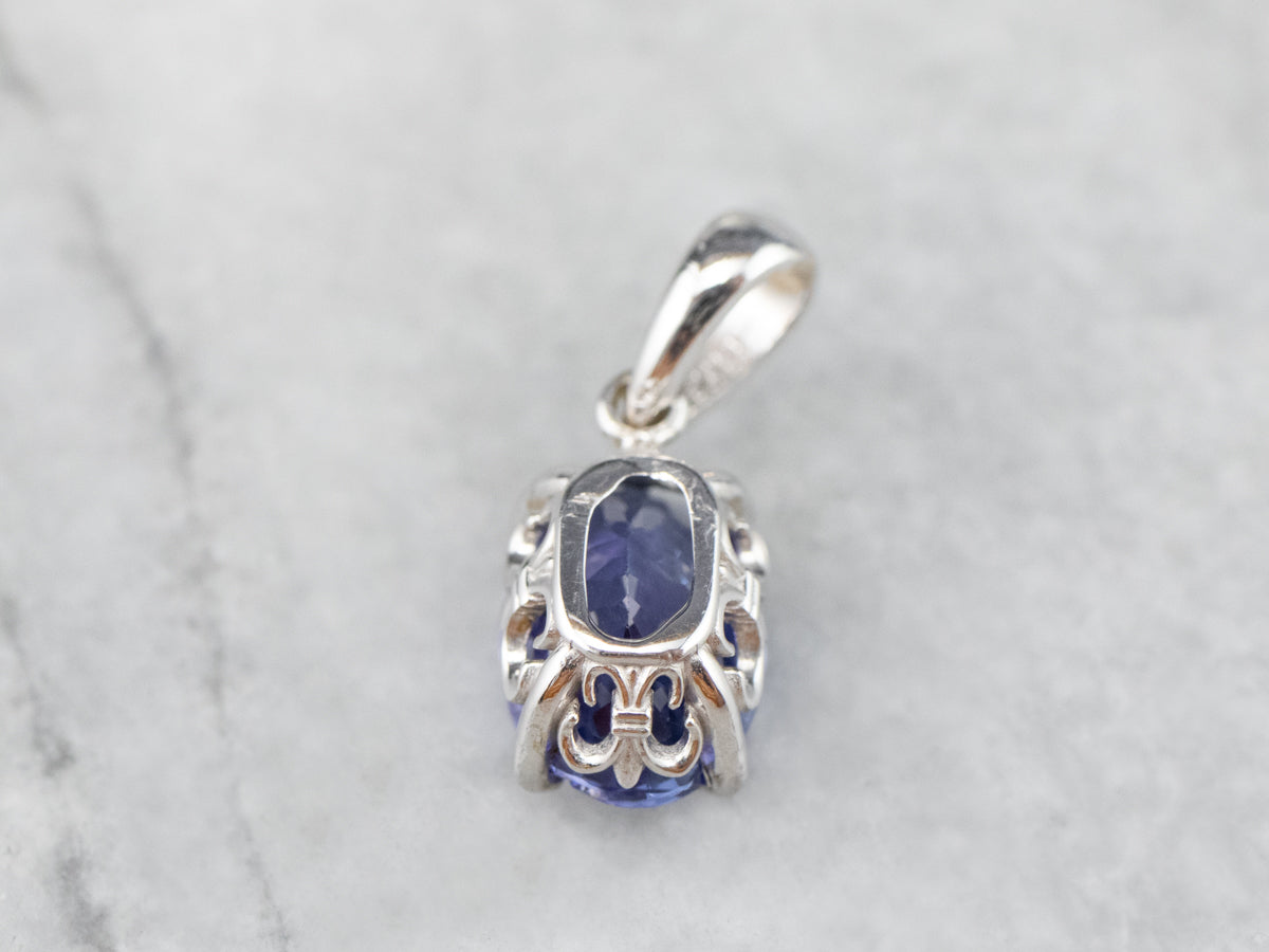 White Gold Tanzanite Solitaire Pendant