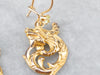 Peridot Scrolling Gold Dragon Drop Earrings