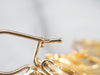 Peridot Scrolling Gold Dragon Drop Earrings