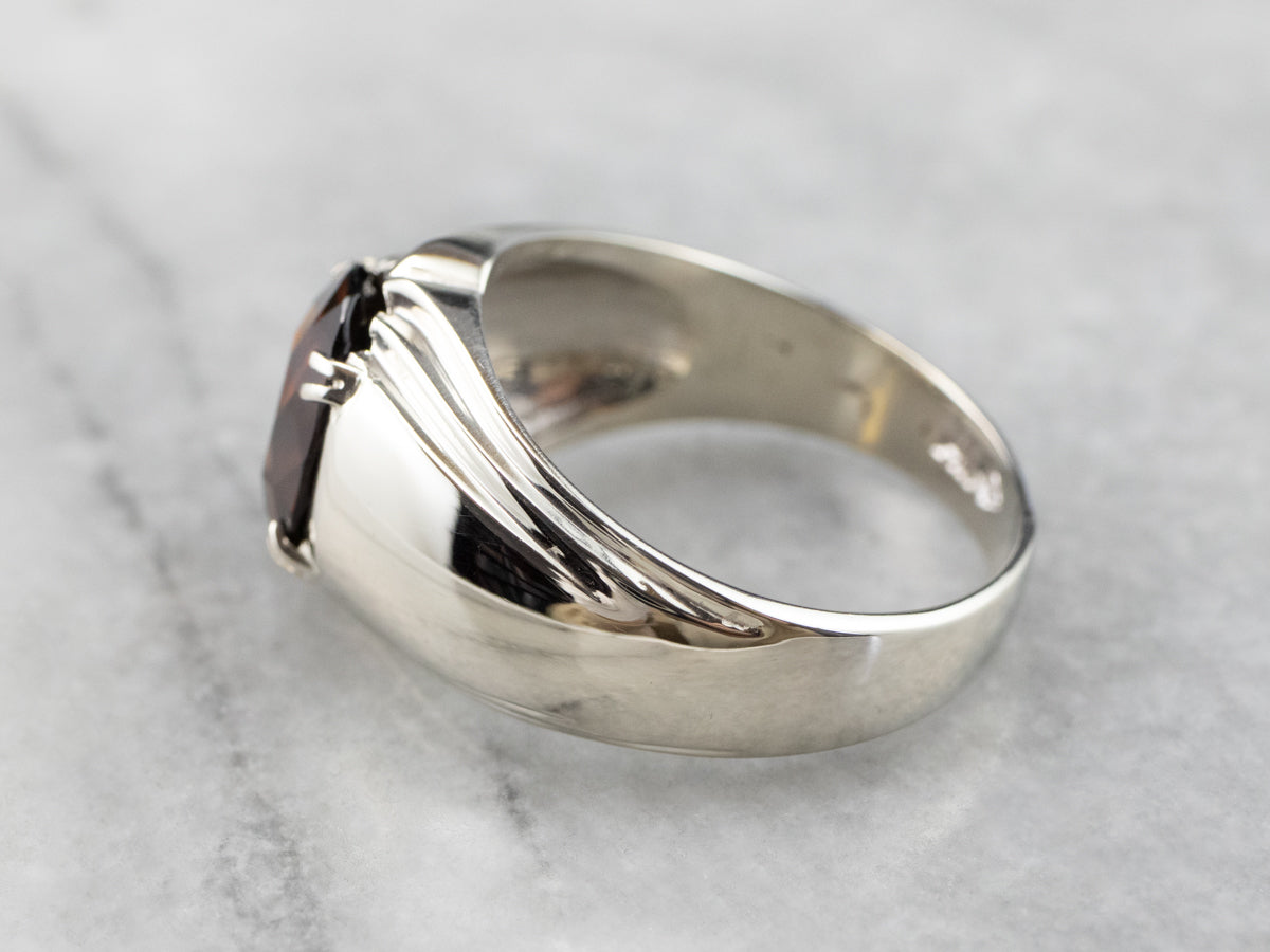 Dravite Tourmaline White Gold Statement Ring